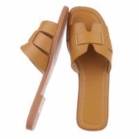 Damen Flache Sandalen - camel