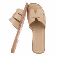 Damen Flache Sandalen - khaki