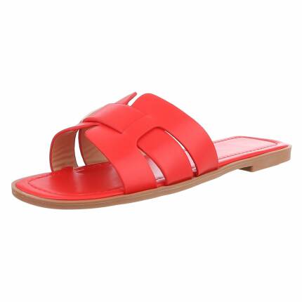Damen Flache Sandalen - red
