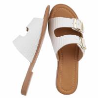 Damen Flache Sandalen - white