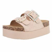 Damen Pantoletten - beige