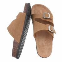Damen Pantoletten - camel