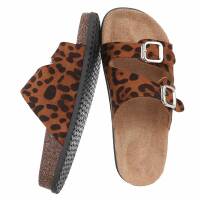 Damen Pantoletten - leopard