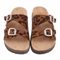 Damen Pantoletten - leopard