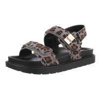 Damen Keilsandaletten - leopard