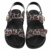 Damen Keilsandaletten - leopard