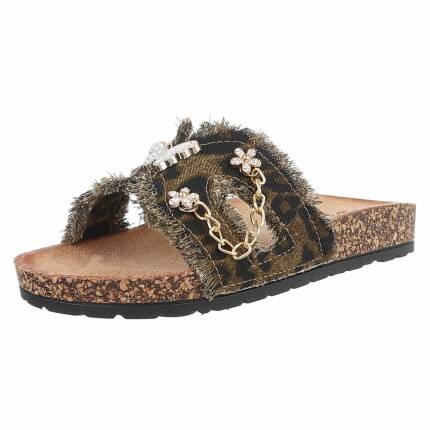 Damen Pantoletten - leopard