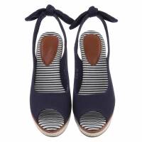 Damen Keilsandaletten - navy