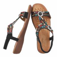 Damen Flache Sandalen - black