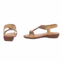Damen Flache Sandalen - camel