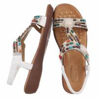 Damen Flache Sandalen - white