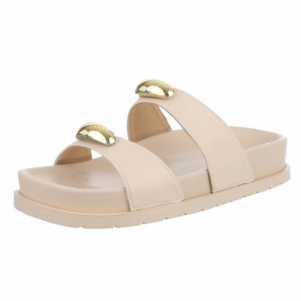 Damen Pantoletten - beige