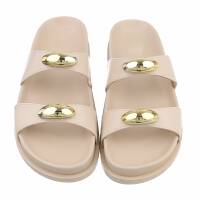 Damen Pantoletten - beige