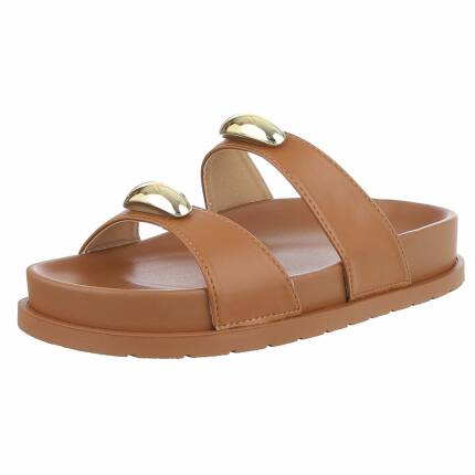 Damen Pantoletten - camel