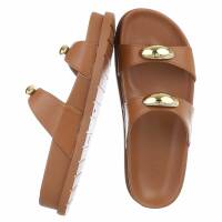 Damen Pantoletten - camel