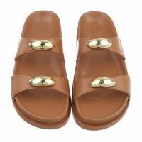 Damen Pantoletten - camel