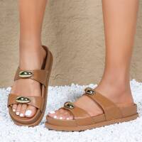 Damen Pantoletten - camel