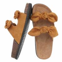 Damen Pantoletten - camel