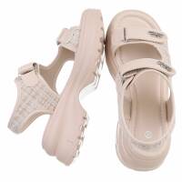 Damen Keilsandaletten - beige