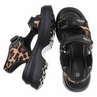 Damen Keilsandaletten - leopard