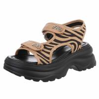 Damen Keilsandaletten - zebra