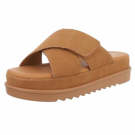 Damen Pantoletten - camel