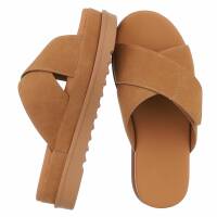 Damen Pantoletten - camel
