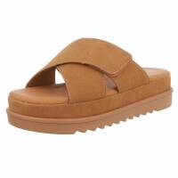 Damen Pantoletten - camel Gr. 40