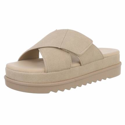 Damen Pantoletten - khaki
