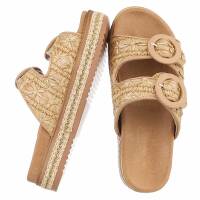 Damen Pantoletten - beige