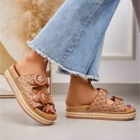 Damen Pantoletten - camel