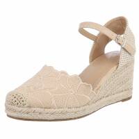 Damen Keilsandaletten - beige