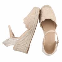 Damen Keilsandaletten - beige