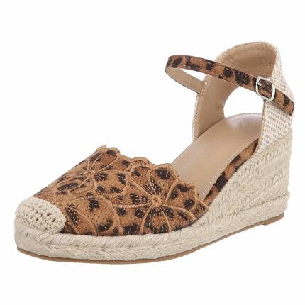 Damen Keilsandaletten - leopard