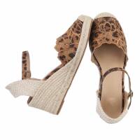 Damen Keilsandaletten - leopard