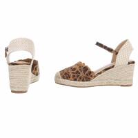 Damen Keilsandaletten - leopard