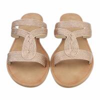 Damen Flache Sandalen - champagne