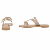 Damen Flache Sandalen - champagne