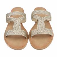 Damen Flache Sandalen - gold