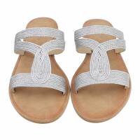 Damen Flache Sandalen - silver