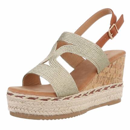 Damen Keilsandaletten - gold