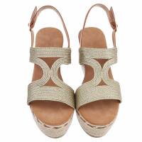 Damen Keilsandaletten - gold