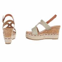 Damen Keilsandaletten - gold