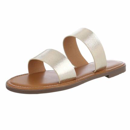 Damen Flache Sandalen - gold