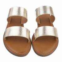 Damen Flache Sandalen - gold