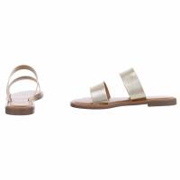 Damen Flache Sandalen - gold