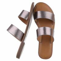 Damen Flache Sandalen - pewter
