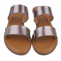 Damen Flache Sandalen - pewter