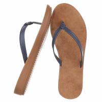 Damen Flache Sandalen - dkblue