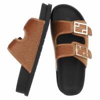 Damen Pantoletten - camel